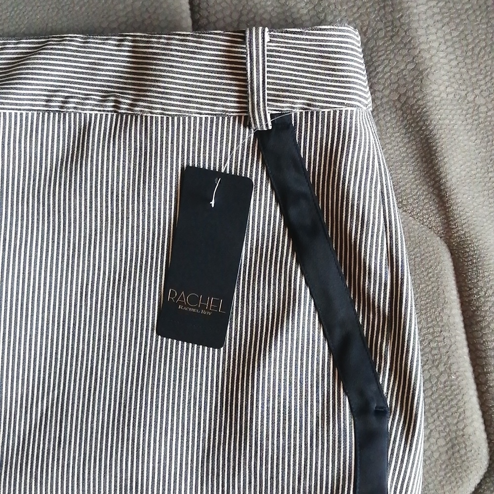 Rachel Rachel Roy Elin Striped Navy Blue White Tailored Capri Pants Plus S18W - Picture 5 of 16
